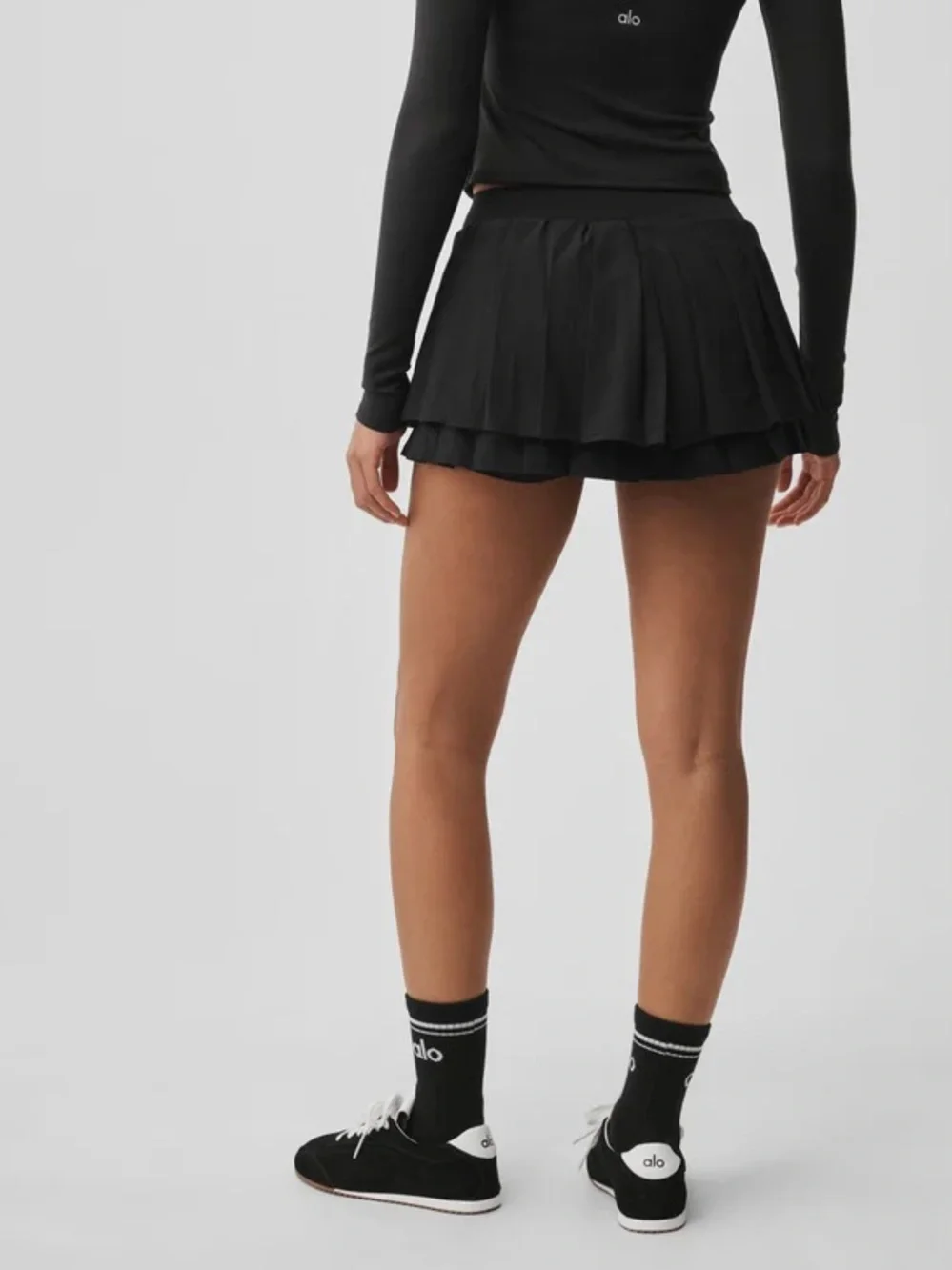 Alo Double Or Nothing Tennis Skirt Black Size Small NWT